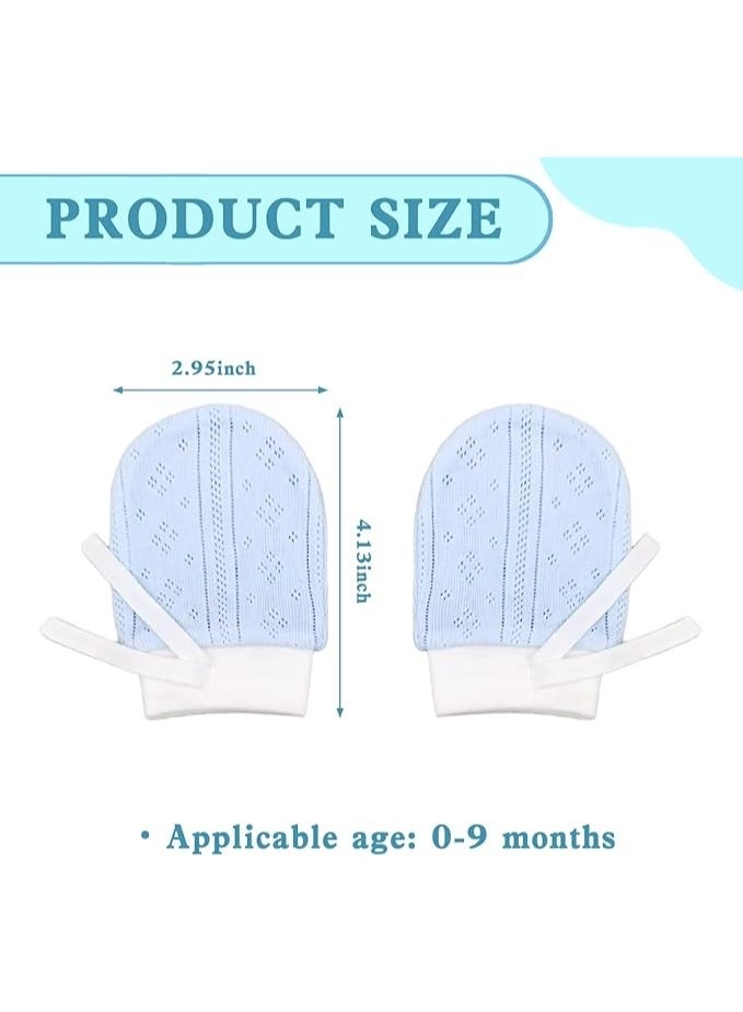 Baby Anti-Scratch Hand Mittens – Soft Cotton Gloves for Newborns and Infants 0–12 Months, Gentle Protection for Baby Hands and Face, Multi-Color Design-8Pcs - Image 5